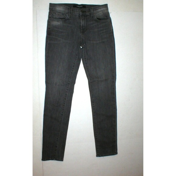 New $218 J Brand Jeans Jax Dark Gray Skinny Leg 25 Womens Distressed Charcoal - Picture 2 of 4
